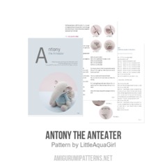 Antony the Anteater amigurumi pattern by LittleAquaGirl