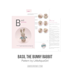 Basil the bunny rabbit amigurumi pattern by LittleAquaGirl