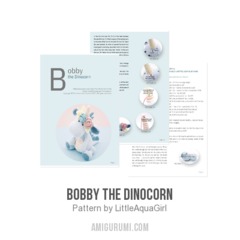 Bobby the Dinocorn amigurumi pattern by LittleAquaGirl