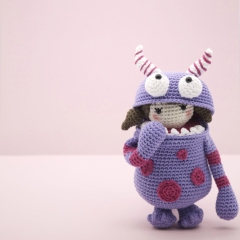 Little Ella in her monster suit amigurumi pattern by LittleAquaGirl