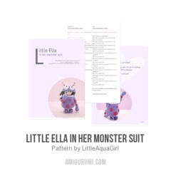 Little Ella in her monster suit amigurumi pattern by LittleAquaGirl