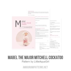 Mabel the Major Mitchell Cockatoo amigurumi pattern by LittleAquaGirl