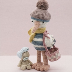 Matty the stork and Kuro the baby amigurumi pattern by LittleAquaGirl