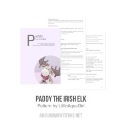 Paddy the Irish Elk amigurumi pattern by LittleAquaGirl