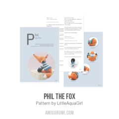Phil the Fox amigurumi pattern by LittleAquaGirl