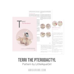 Terri the Pterodactyl amigurumi pattern by LittleAquaGirl