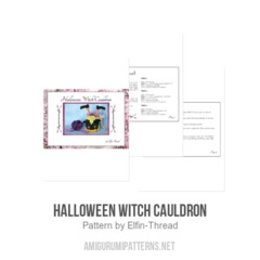 Halloween Witch Cauldron amigurumi pattern by Elfin Thread