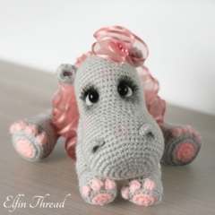 Happiness the Hippo amigurumi by Elfin Thread