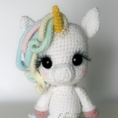 Lily Rainbow Cheeks the Chibi Unicorn amigurumi by Elfin Thread