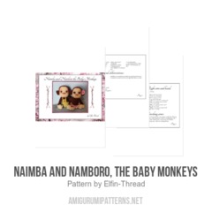 Naimba and Namboro, the Baby Monkeys amigurumi pattern by Elfin Thread