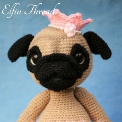 Queency The Pug Puppy Amigurumi amigurumi by Elfin Thread