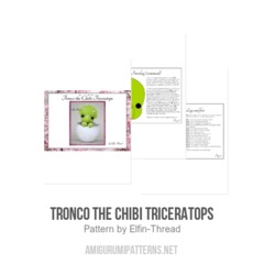 Tronco the Chibi Triceratops amigurumi pattern by Elfin Thread