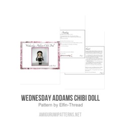 Wednesday Addams Chibi Doll amigurumi pattern by Elfin Thread