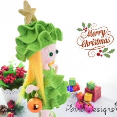 Doll With Pine Tree Costume Christmas Decoration amigurumi by Havva Designs