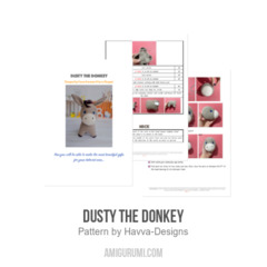 Dusty the Donkey amigurumi pattern by Havva Designs