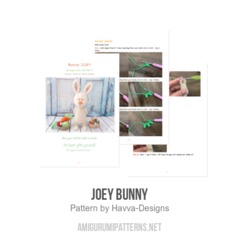 Joey bunny amigurumi pattern by Havva Designs