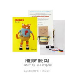 Freddy the cat amigurumi pattern by De Estraperlo