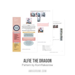 Alfie the dragon amigurumi pattern by Kornflakestew