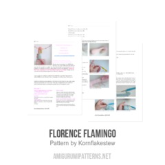 Florence Flamingo amigurumi pattern by Kornflakestew