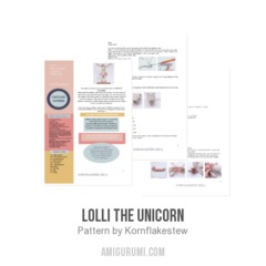Lolli the unicorn amigurumi pattern by Kornflakestew