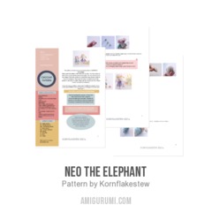 Neo the elephant amigurumi pattern by Kornflakestew