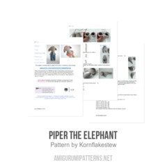 Piper the elephant amigurumi pattern by Kornflakestew