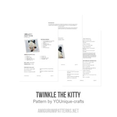 Twinkle the Kitty amigurumi pattern by YOUnique crafts