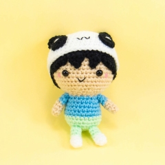 Boy Wearing Panda Hat amigurumi by Snacksies Handicraft Corner