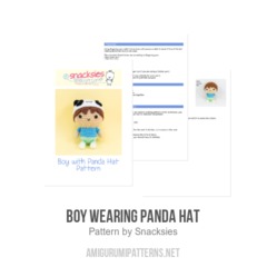 Boy Wearing Panda Hat amigurumi pattern by Snacksies Handicraft Corner