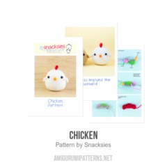 Chicken amigurumi pattern by Snacksies Handicraft Corner