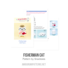 Fisherman Cat amigurumi pattern by Snacksies Handicraft Corner
