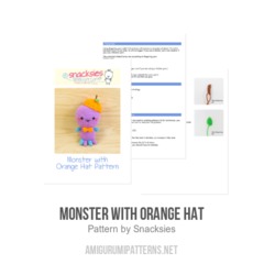 Monster with Orange Hat amigurumi pattern by Snacksies Handicraft Corner