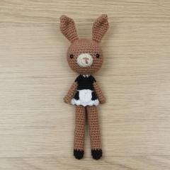 Costume Bunny Waiter Waitress amigurumi by Little Bear Crochet