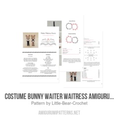 Costume Bunny Waiter Waitress amigurumi pattern by Little Bear Crochet