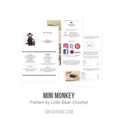 Mini Monkey amigurumi pattern by Little Bear Crochet