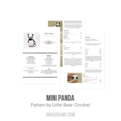 Mini Panda amigurumi pattern by Little Bear Crochet