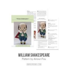 William Shakespeare amigurumi pattern by Amour Fou