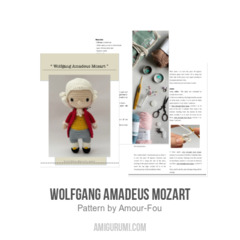 Wolfgang Amadeus Mozart amigurumi pattern by Amour Fou