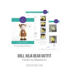 Doll Julia Bear outfit amigurumi pattern by Madelenon