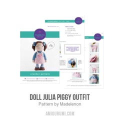 Doll Julia Piggy outfit amigurumi pattern by Madelenon