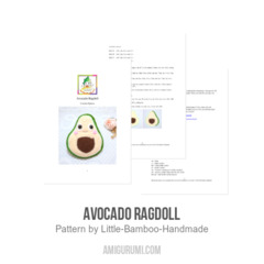 Avocado Ragdoll amigurumi pattern by Little Bamboo Handmade