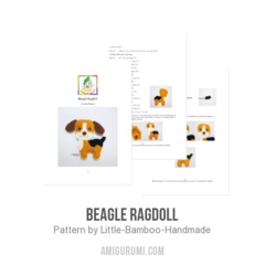 Beagle Ragdoll amigurumi pattern by Little Bamboo Handmade