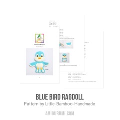 Blue Bird Ragdoll amigurumi pattern by Little Bamboo Handmade