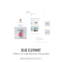 Blue Elephant amigurumi pattern by Little Bamboo Handmade