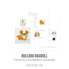Bulldog Ragdoll amigurumi pattern by Little Bamboo Handmade