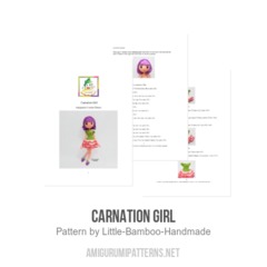 Carnation Girl amigurumi pattern by Little Bamboo Handmade
