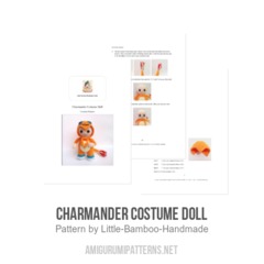 Charmander Costume Doll amigurumi pattern by Little Bamboo Handmade