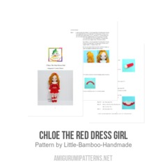 Chloe The Red Dress Girl amigurumi pattern by Little Bamboo Handmade