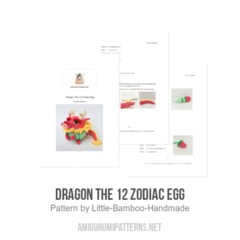 Dragon The 12 Zodiac Egg amigurumi pattern by Little Bamboo Handmade