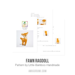Fawn Ragdoll amigurumi pattern by Little Bamboo Handmade